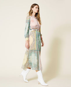 LONG DRESS PATCHWORK BANDANNA PRINT
