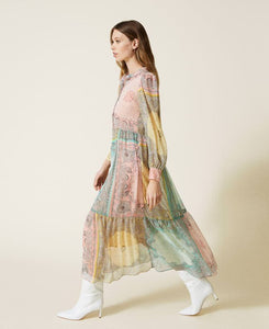 LONG DRESS PATCHWORK BANDANNA PRINT