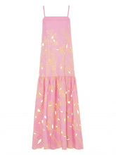 Load image into Gallery viewer, LONG PINK DRESS WITH ALL OVER INLAID EMBROIDERY
