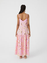 Load image into Gallery viewer, LONG PINK DRESS WITH ALL OVER INLAID EMBROIDERY
