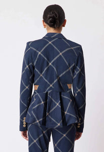 GETTY PONTE BLAZER IN NAVY CHECK