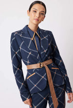 Load image into Gallery viewer, GETTY PONTE BLAZER IN NAVY CHECK
