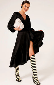 DIMMI WRAP DRESS IN BLACK